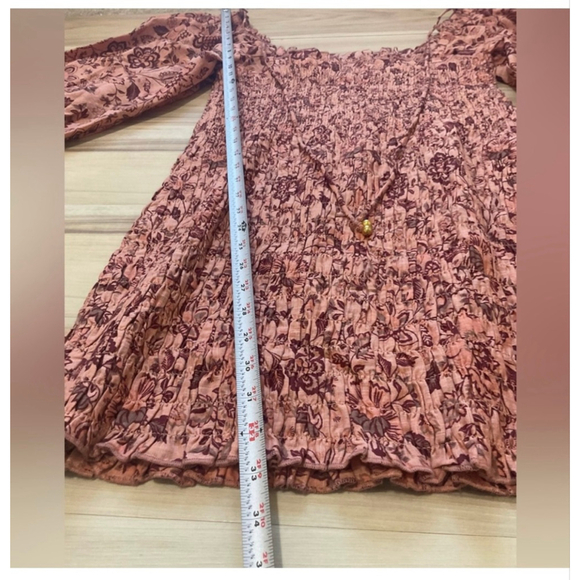 Free People Smock It To Me Mini Dress Apricot Combo Medium NWT - Picture 10 of 14